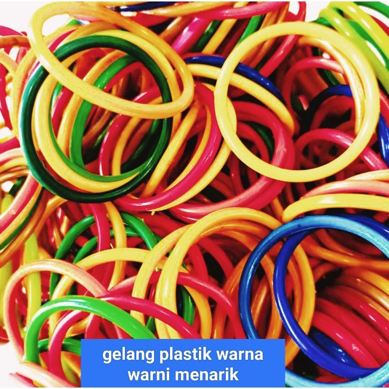 GELANG PLASTIK WARNA WARNI / GELANG MAINAN ANAK ANAK