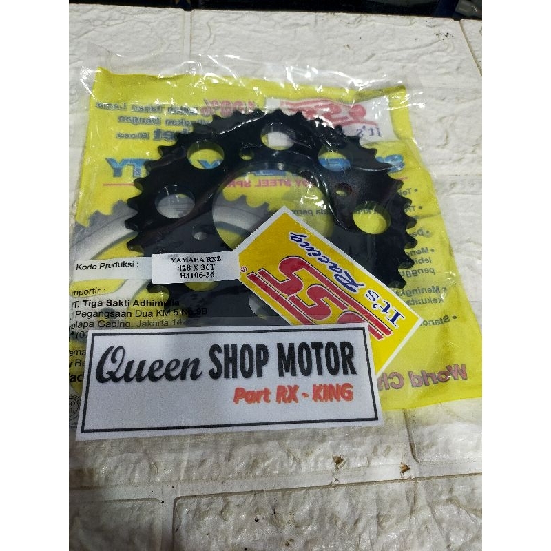 GIR GEAR BELAKANG SSS BLACK 428 36T PNP RX KING