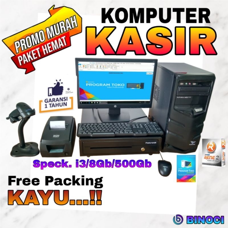 Paket Komputer Kasir Minimarket toko kelontong lengkap