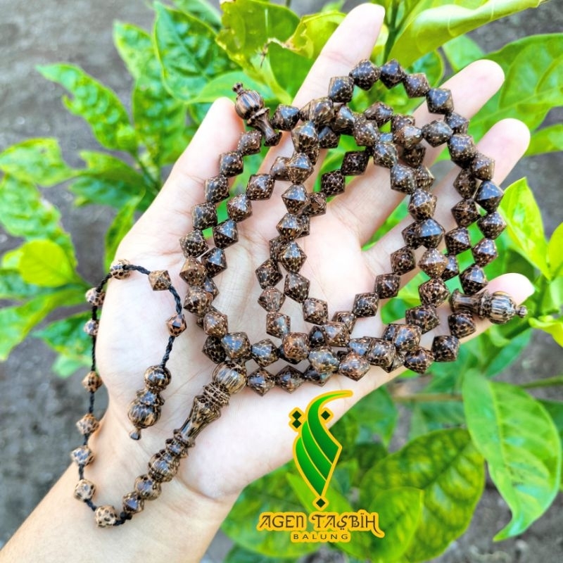 Tasbih Kayu Liwung Macan Motif wajik size 8mm asli original