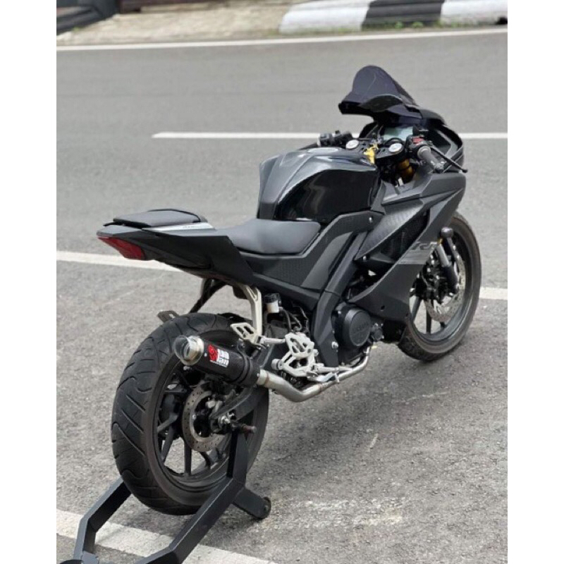 (ORIGINAL) KNALPOT VILLAN RUNNER2 CARBON FULL SYSTEM R15 V3 HEADER NJENGAT