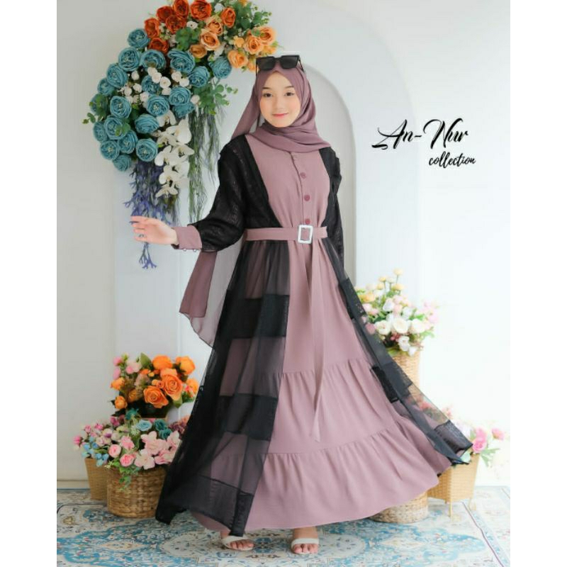 queen set gamis dan outer by Annur best seller