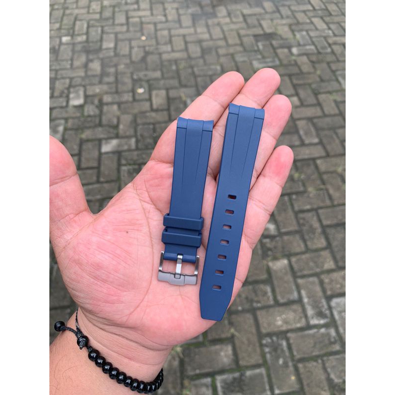 Strap Tali Jam Tangan Rolex Rubber Navy Size 20MM