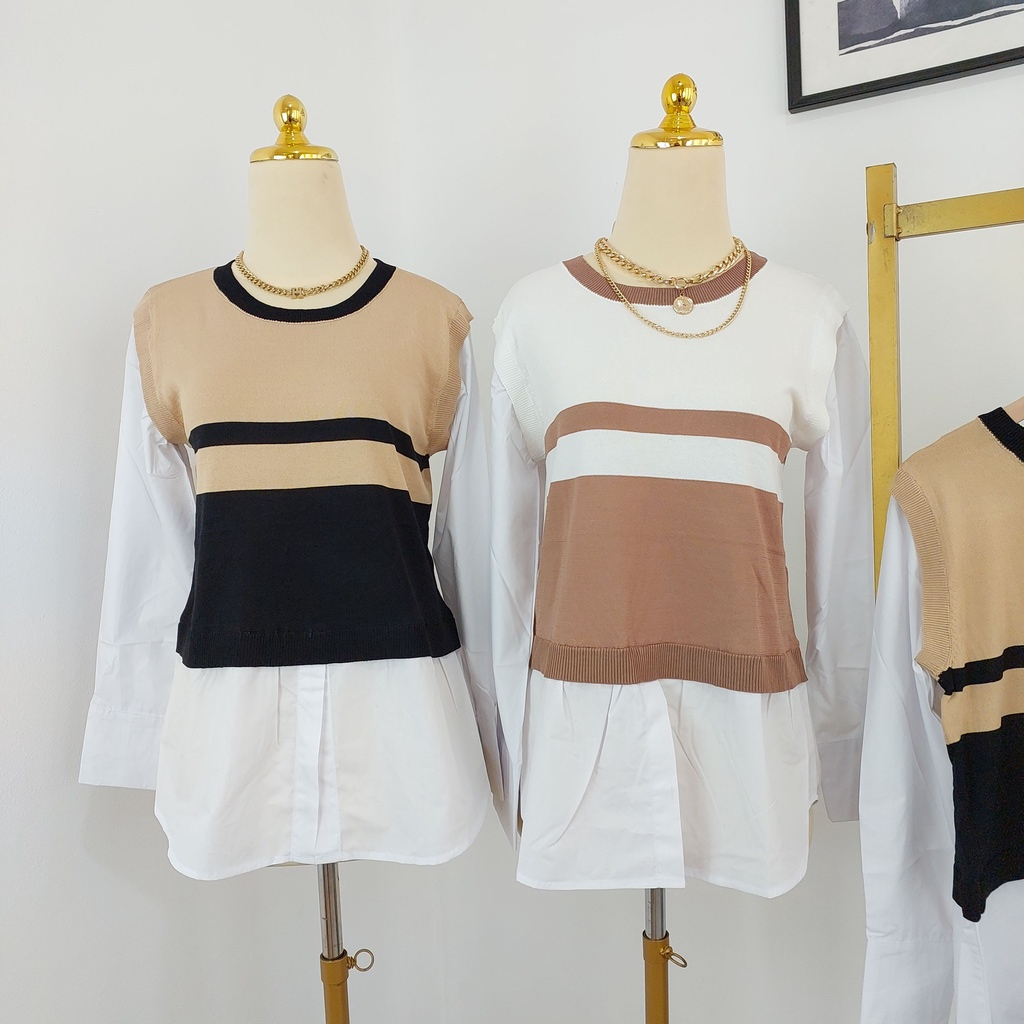 ATASAN LIST KNITTED FASHION WANITA IMPORT BANGKOK NOB