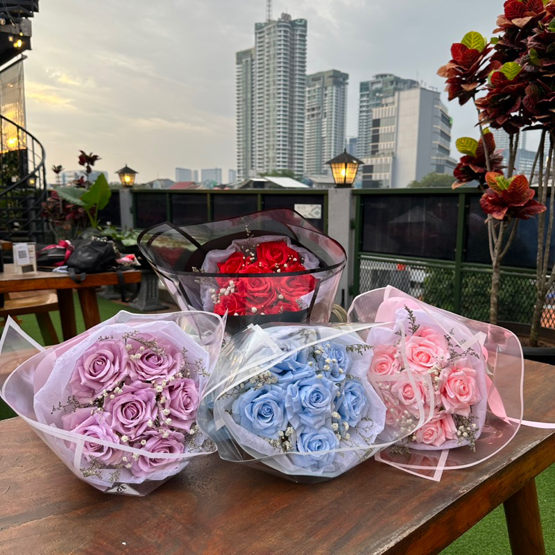 (BUNGA PALSU) ROUNDY ARTIFICIAL ROSES MIX DRIED FLOWER