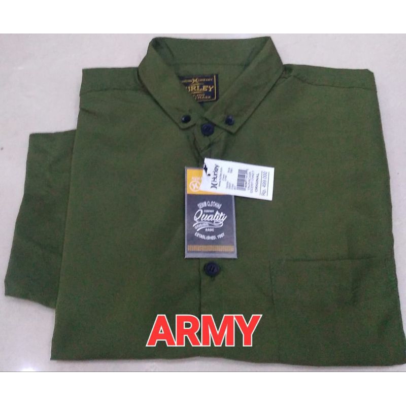 kemeja polos lengan pendek merk hurley