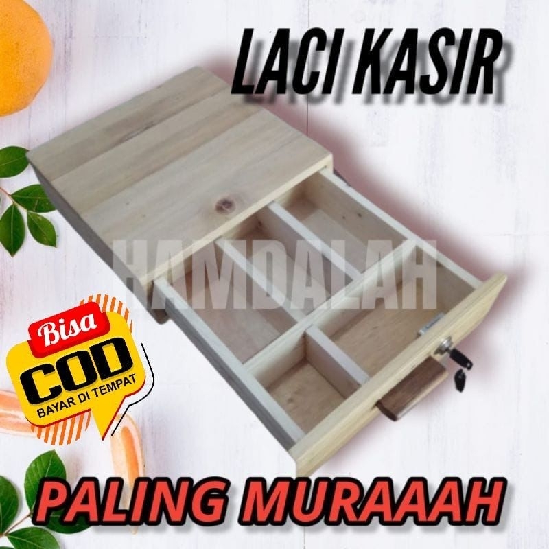 TERMURAH Laci Kasir dari kayu plus kunci