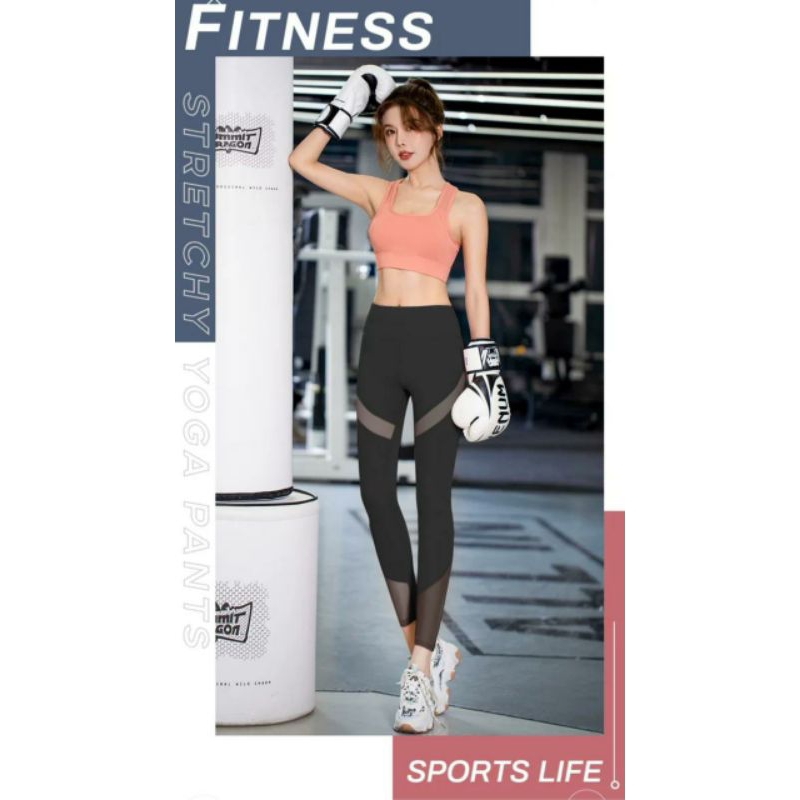 Legging sport transparan kaki