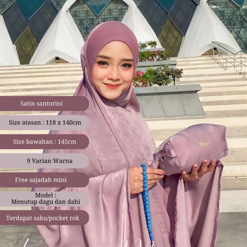 MUKENA TAQWA MALAYA SATIN SILK EXCLUSIVE RAISA HIJAB/MUKENA TRAVELING SILK TERBARU PREMIUM JUMBO