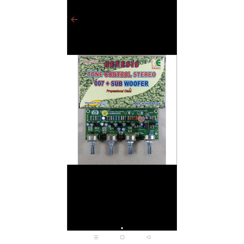 KIT TONE CONTROL STEREO SUBWOOFER GENESIS 007 RANIC 351 - TONE