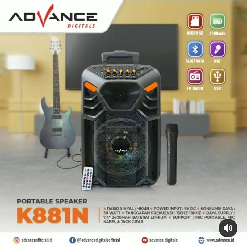 SPEAKER PORTABLE ADVANCE K881N, SPEAKER TROLLEY ADVANCE K881N