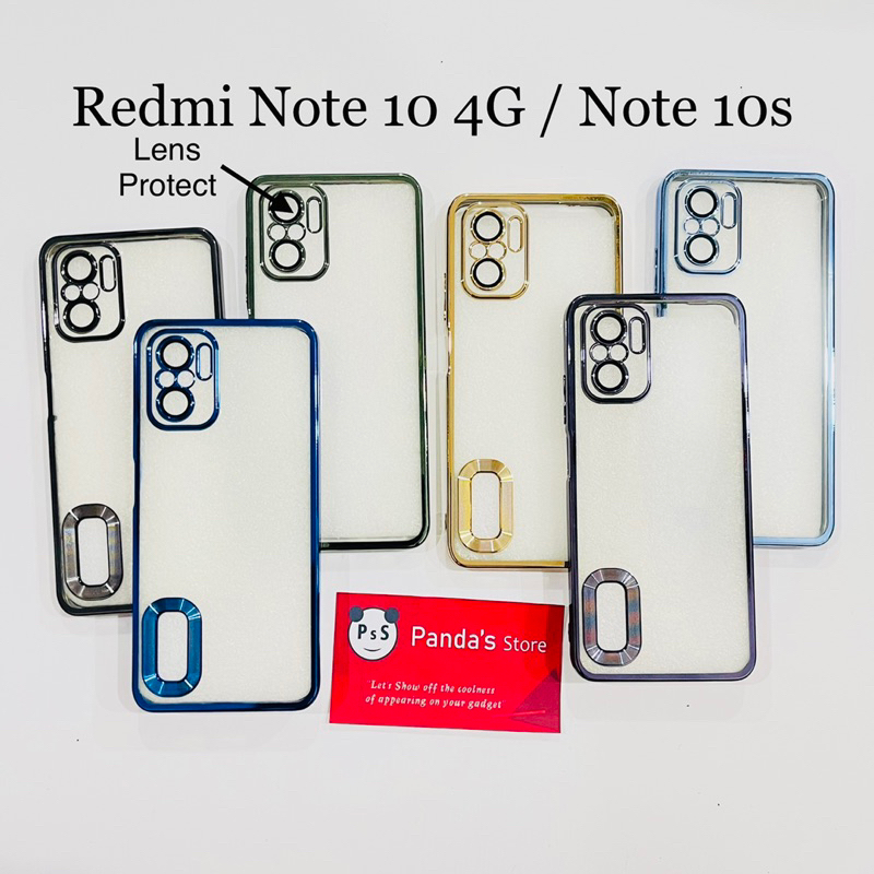 Softcase Redmi Note 10 4G, Note 10s, Poco M5s Lens Protector Circle Chrome Logo Clear Case