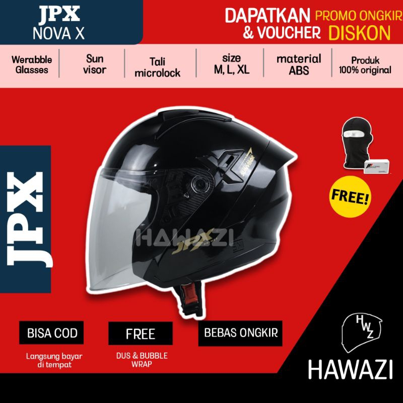 HELM JPX NOVA X BLACK GLOSSY / JPX NOVA