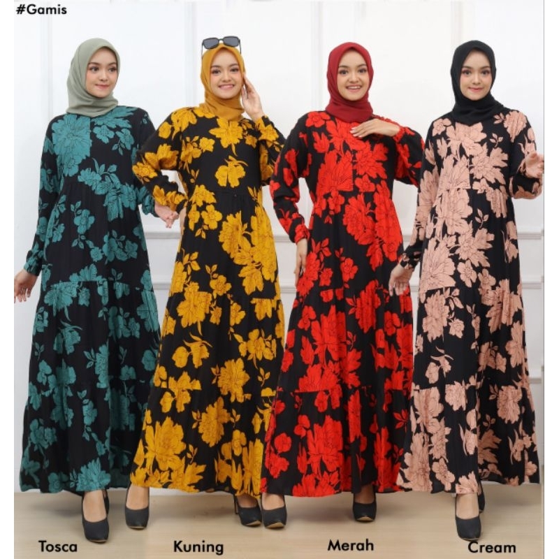 READY GAMIS BUNGA MAWAR TERLARIS VIRAL UK STANDAR / JUMBO