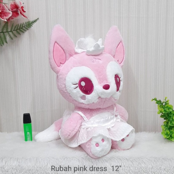 Boneka Rubah Pink Dress 30m kado hadiah anak ultah kekasih