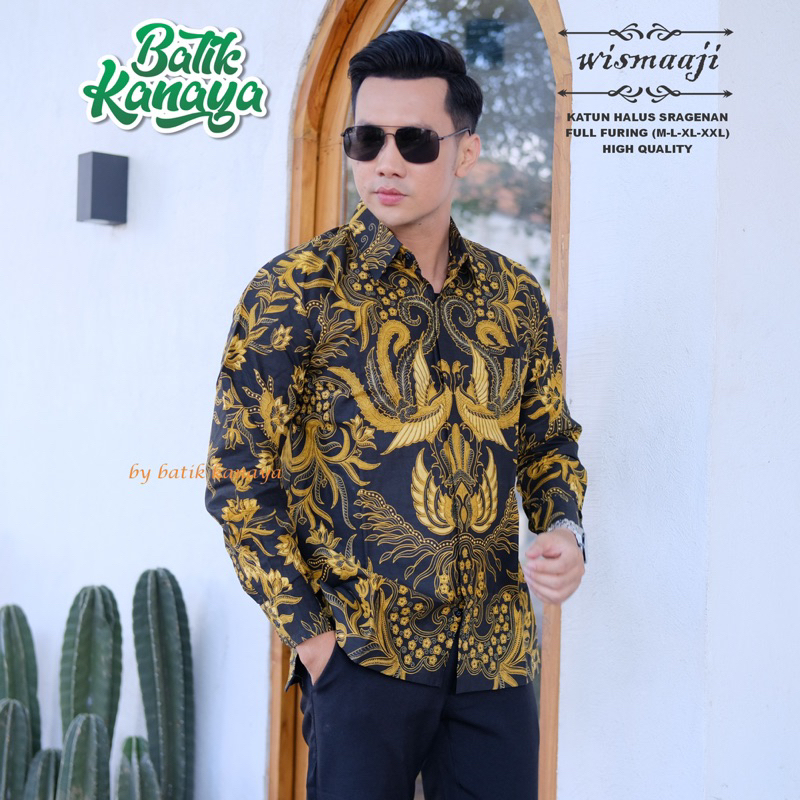 WISMAAJI Batik Pria Berlapis furing bahan katun PREMIUM