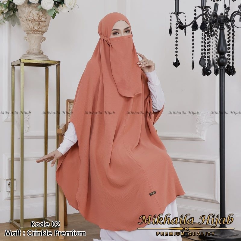 TERPOPULER Hijab crinkle jumbo / khimar cringkel no pet rasma /Bergo jumbo / jilbab non pet /