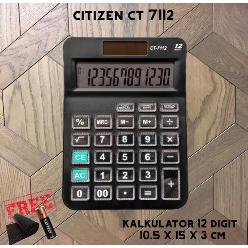 

Kalkultor Dagang 12 Digit 7112 Dual Pawer