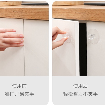 2 PCS Gagang Pintu Tempel dengan perekat Elegan Transparan Premium Lemari Cabinet Door Knob Handle Gantungan Tas kunci