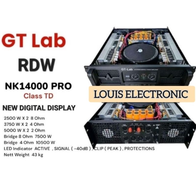 Power Amplifier GT Lab NK14000 PRO NK14000PRO 2 Channel Class TD By RDW ORIGINAL