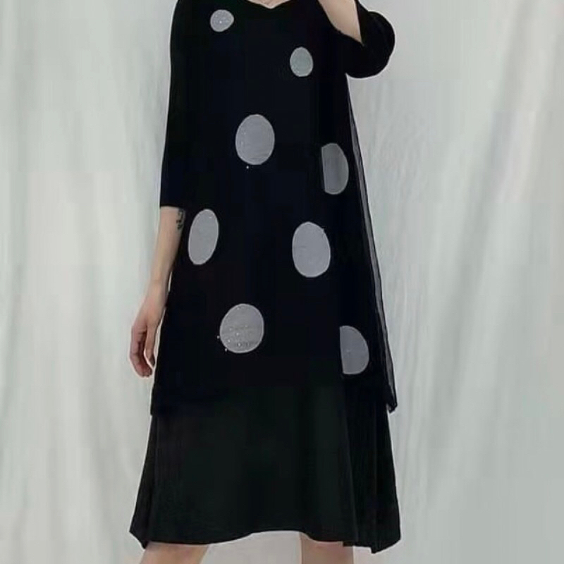 Dress Plisket Premium Polkadot OS1
