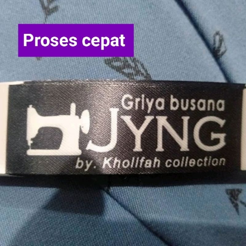 

Label baju satin printing 2 cm full colour dan free cutting