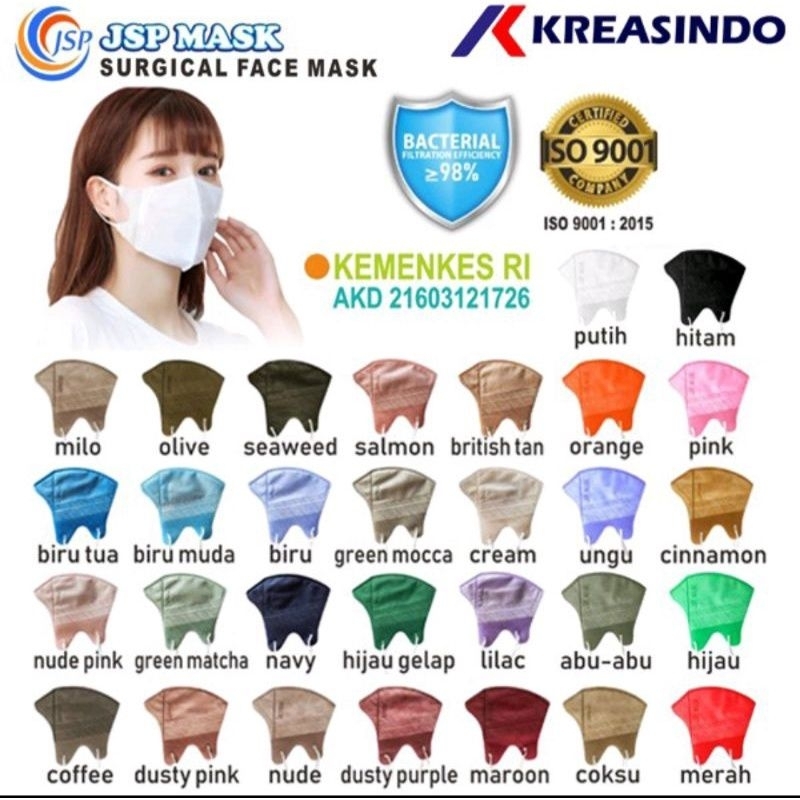 GROSIR MASKER DUCKBIL JSP ISI 50 FREE KONEKTOR