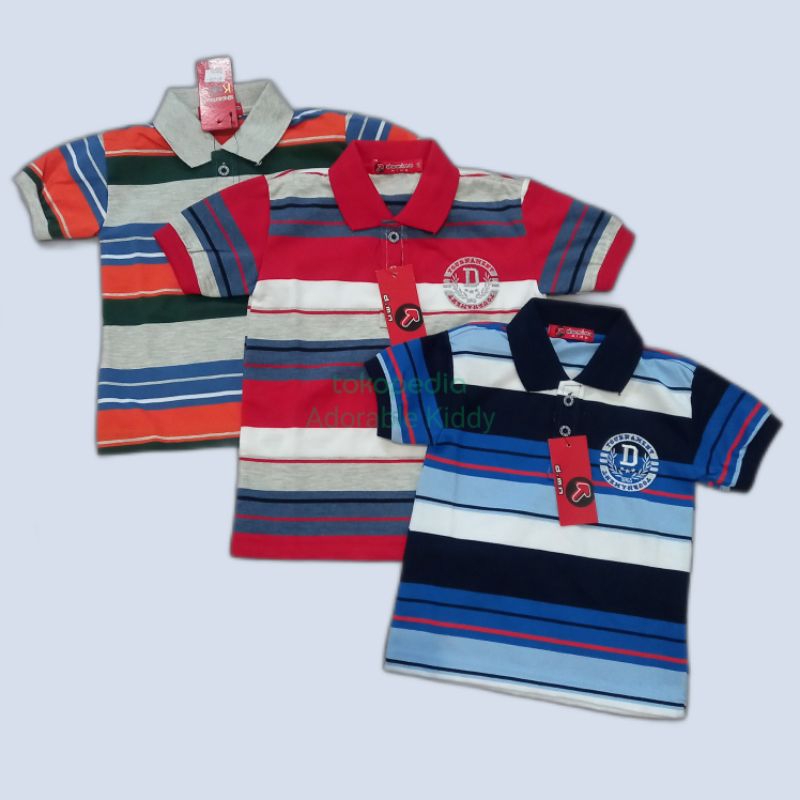 Kaos kerah salur anak laki-laki 0-2 thby Domino kids