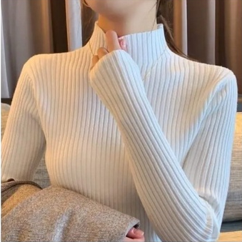 Sweater Rajut Turtleneck Knit Wanita /Baju Dalaman Rajut / Manset Inner Rajut