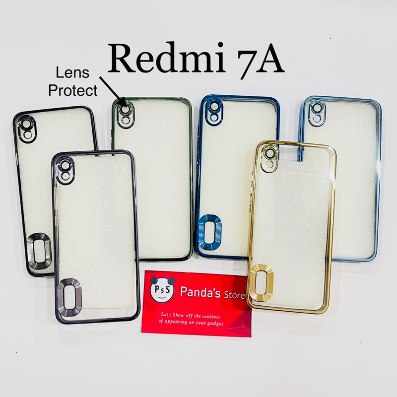 Softcase Redmi 7A Lens Protector Circle Chrome Logo Clear Case