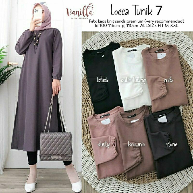 Locca Tunik #7, TUNIK POLOS JUMBO CANTIK MODIS FIT XXL LD 100-120 BAHAN KAOS KNIT SANDS PREMIUM TERMURAH OOTD KEKINIAN TERLARIS