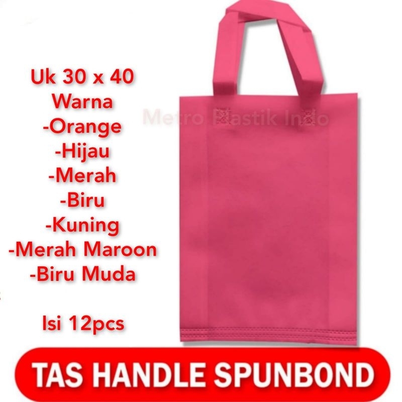 

Tas Kain 30x40 Isi 12pcs | Goodie Bag | Spunbond Handle 30 x 40