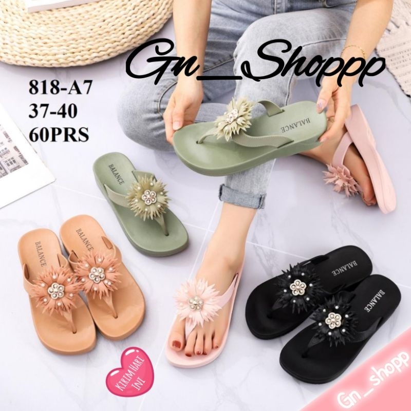 Sandal Wanita Jepit Full Jelly Import Terbaru Balance 818-A7