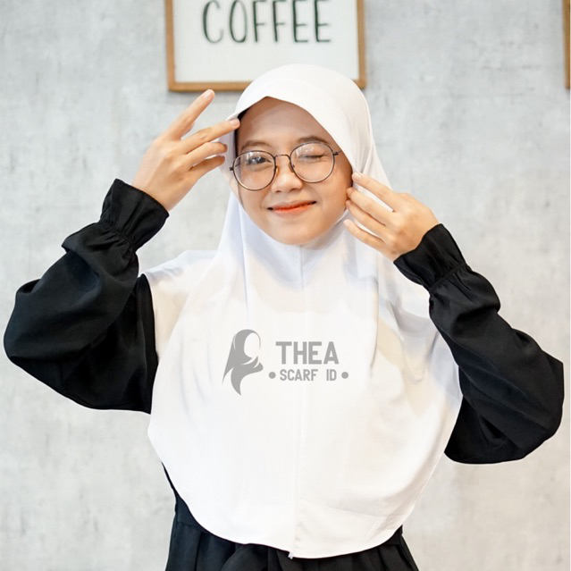 HIJAB INSTAN PINGUIN JERSEY PET ANTEM KERUDUNG BERGO BY THEA THANE - PUTIH