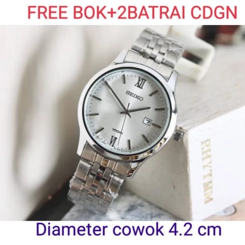 Jam Tangan Pria Stainless Tanggal Aktif | Fhasion Cowok Anti air Free Bok