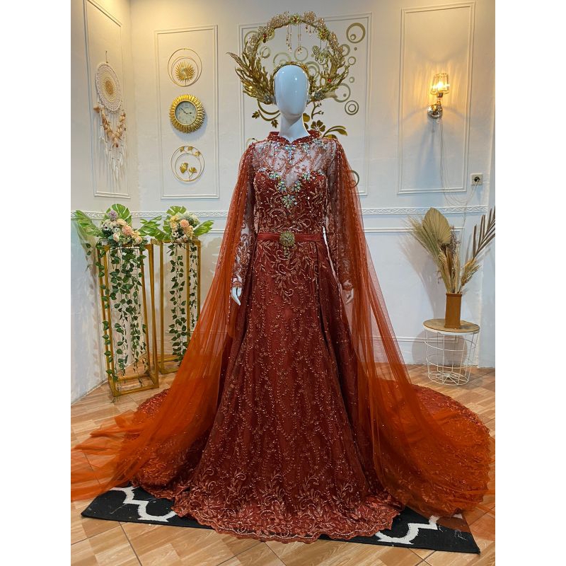 Kebaya pengantin modern | Kebaya pengantin modern duyung berekor