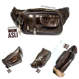 Waistbag bag / tas pinggang pria kulit asli polos / tanpa merk #7
