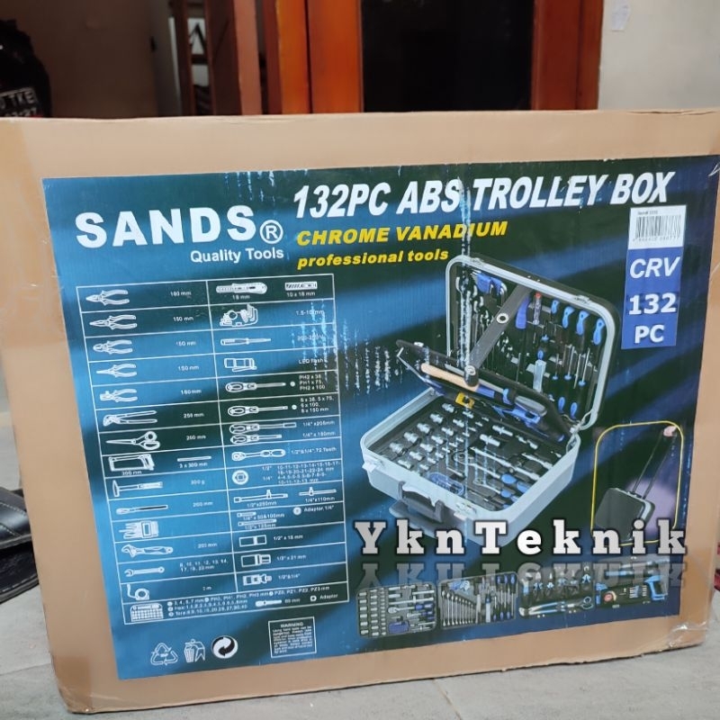 sands ABS tool kit set 132 pcs ABS Trolley tool box / tool kit