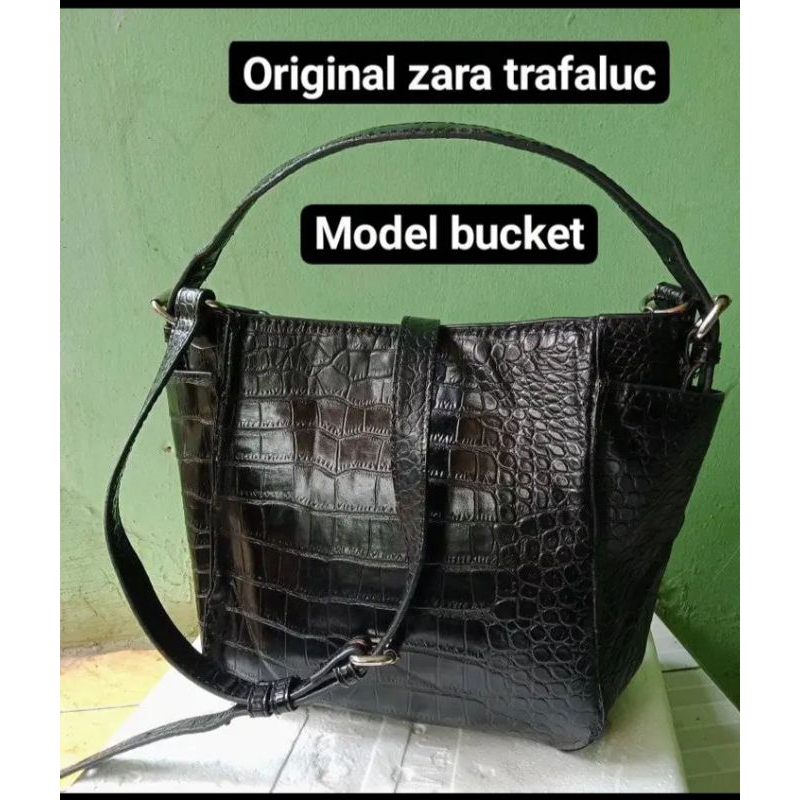 tas Zara original bucket croco/Sling bag/shoulder bag