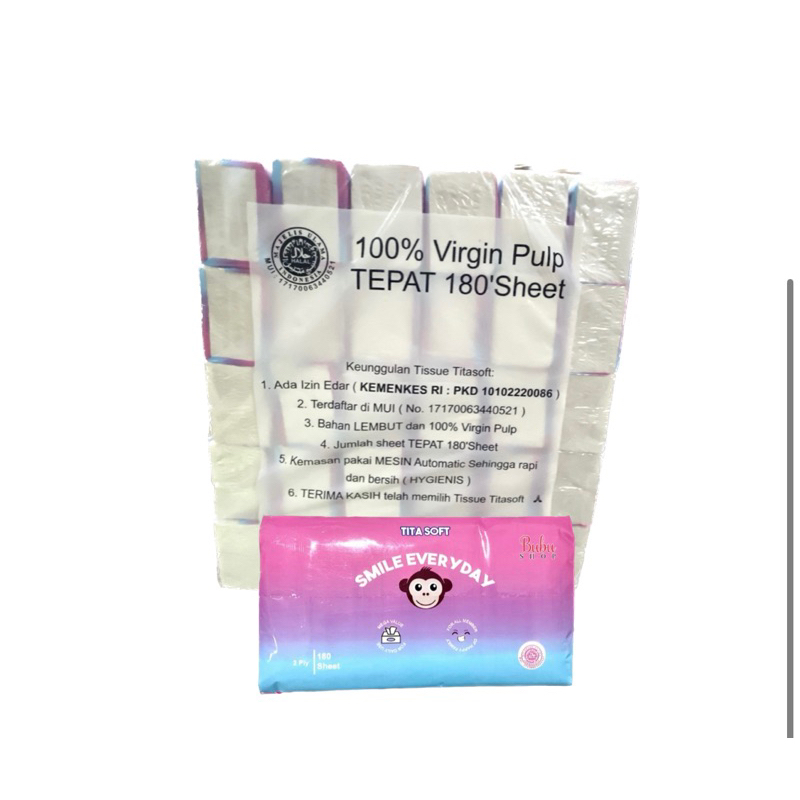 (30pcs) tisu TITA SOFT 180sheets (1ball)