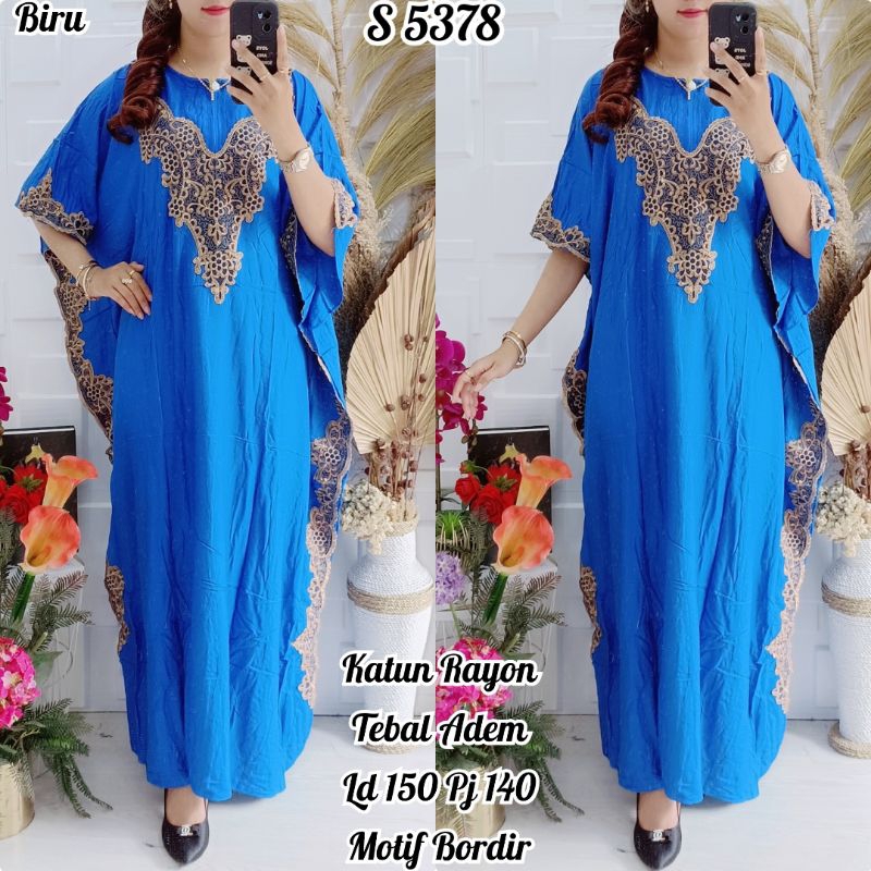 5378 #Kaftan Katun Rabina Bordir premium