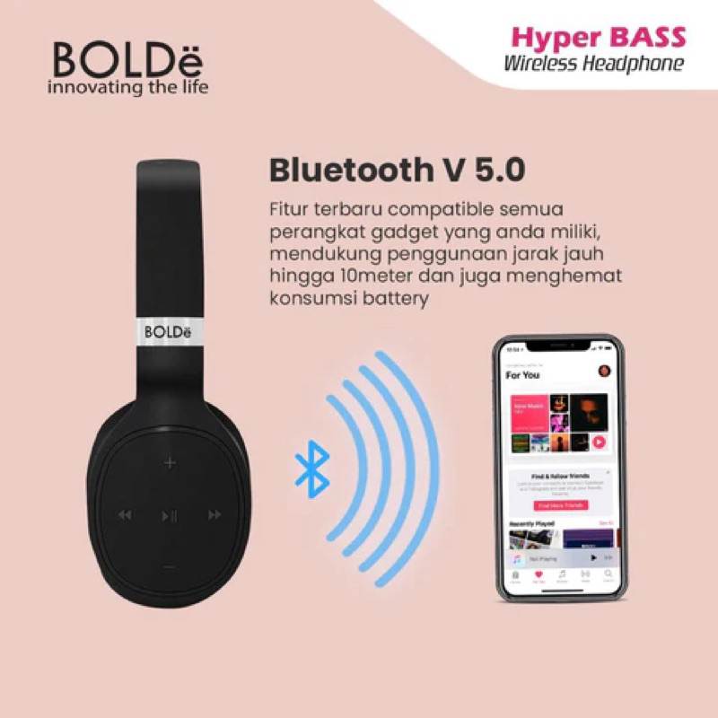 BOLDE WIRELESS HEADPHONE HYPER BASS BLUETOOTH