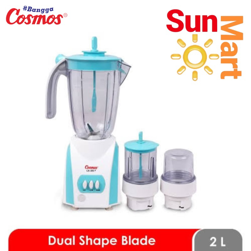 Blender Cosmos CB 282P 3 in 1 Plastik 2 Liter Biru