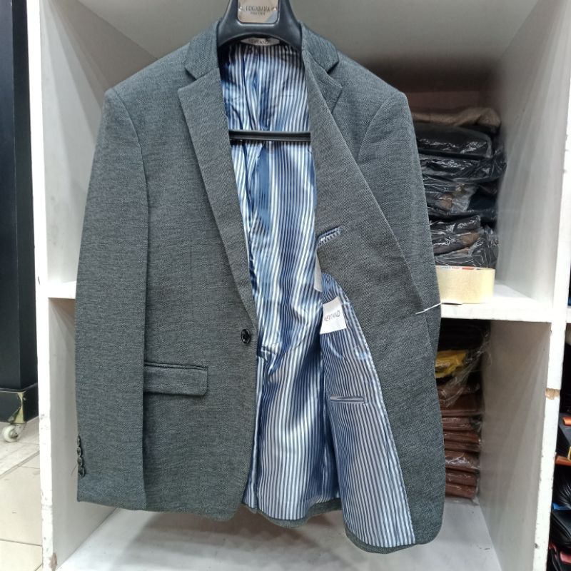 blazer pria slim fit casual blazer pria santai abu abu streach