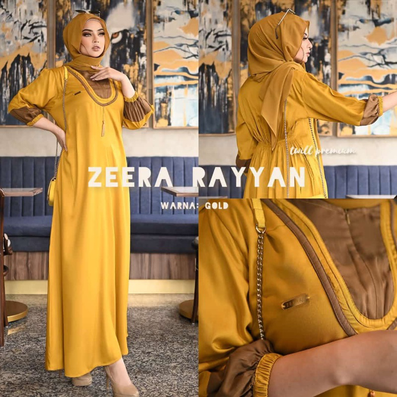 Daster Arab Zeera RAYYAN Midi Dress Busui Twill Premium Big Size