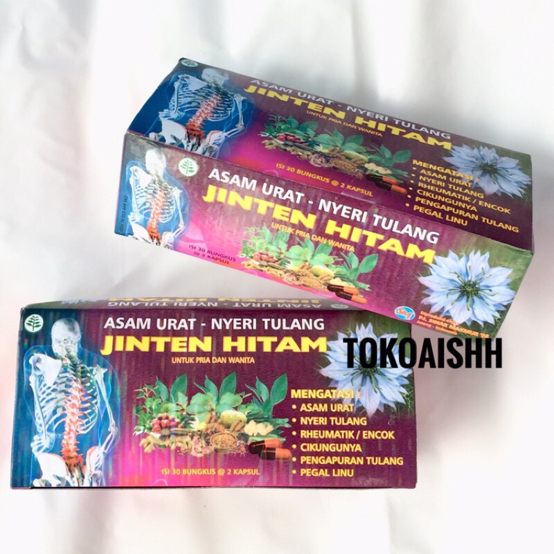 Kapsul jinten hitam - jinten hitam- obat herbal tradisional - obat asam urat - pengapuran - rematik - sakit pinggang - nyeri kaki - nyeri tulang