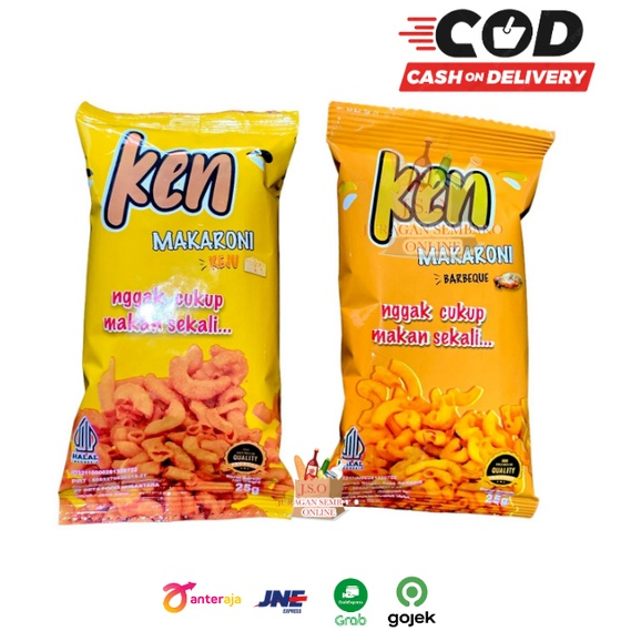 (JSO) Ken Makaroni Barbeque Keju 25gr snack Cemilan Anak Makaroni Barbeque Cheese Bbq
