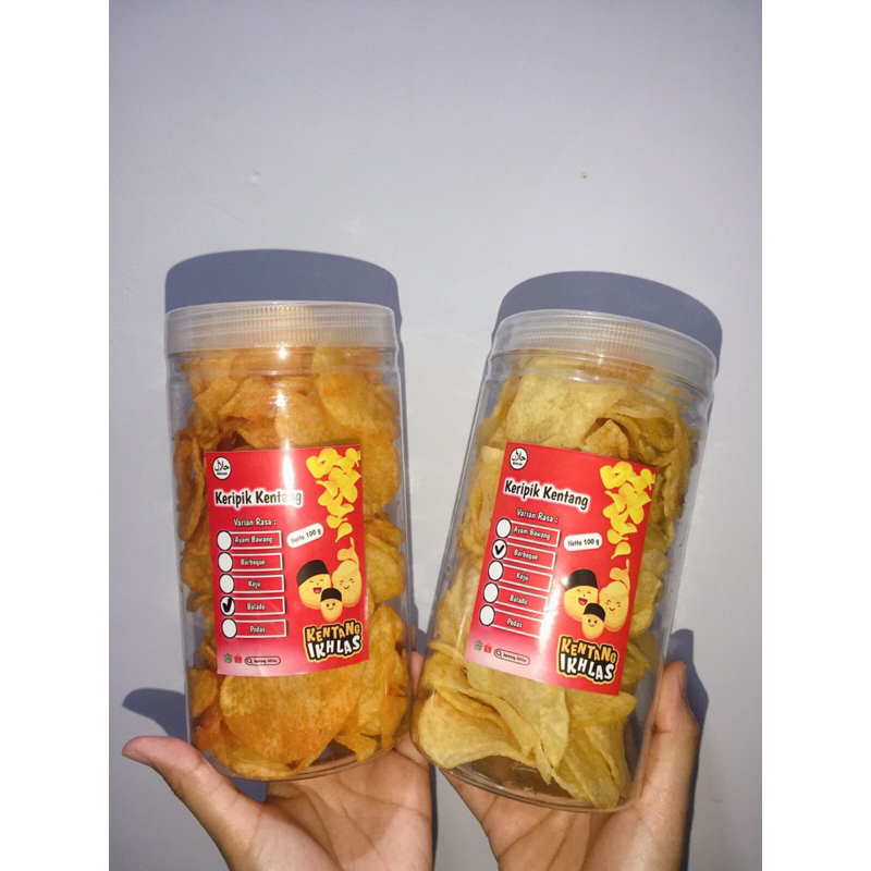 

Keripik Kentang isi 100 gram kemasan toples KENTANG IKHLAS