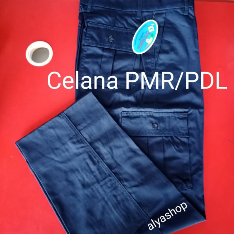 Celana PDL / Celana PMR  SMP, SMA, SMK /  Celana Panjang Gemblok Biru  Merk Seragam