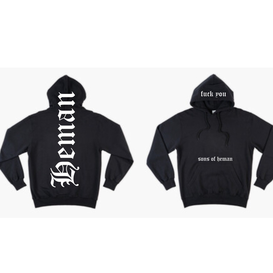 Hoodie Font Acak Logo Song Of Heman Sweater Hitam Hoodie Distro Hodie Pria Wanita Sweter estetick Sz M-XXL